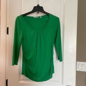 New York & Company Green Ruched Blouse